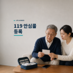 부모님과 자녀가 응급상황에 대비해 병력과 보호자 연락처를 정리하는 모습