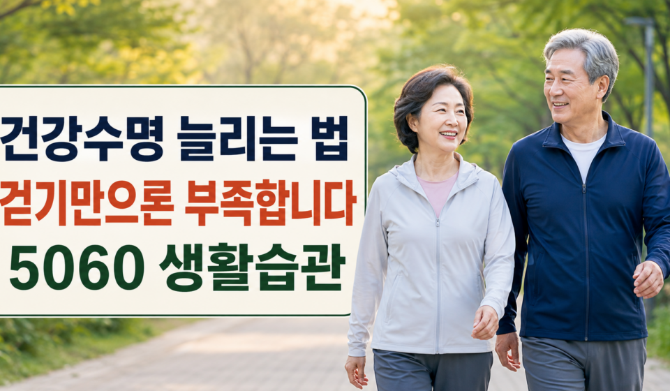 건강수명 늘리는 생활습관｜걷기만으로 부족한 이유와 5060 실천표