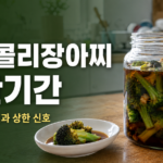 집에서 만든 브로콜리장아찌와 냉장 보관기간